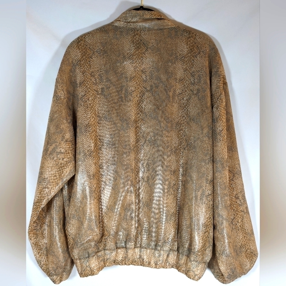 Patchington Women's Snakeskin Print Zipper Front Lightweight Jacket Size L - Picture 2 of 6